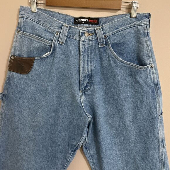 Wrangler Riggs Workwear Jeans Mens 33x30 Blue Carpenter Hammer Loop Denim - Picture 2 of 11